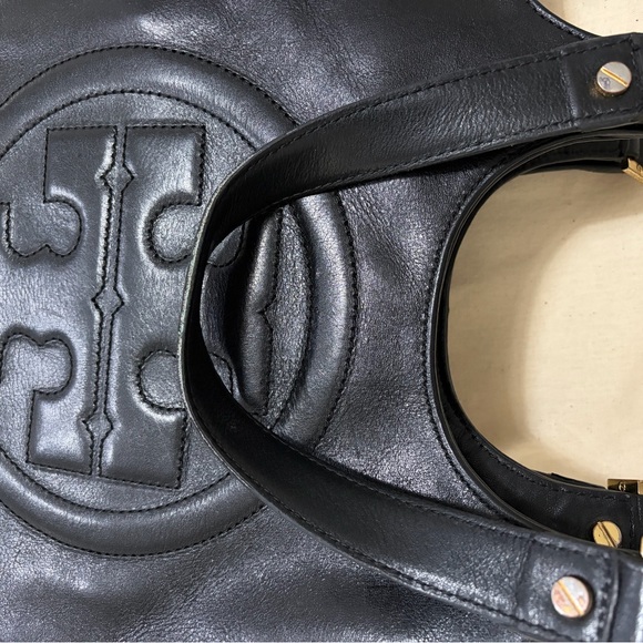 Elegant Tory Burch Black Leather Tote Bag. - Picture 6 of 6